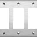 ENERLITES Decorator Switch or Outlet Metal Wall Plate, Corrosion Resistant, Size 3-Gang 4.50" x 6.38", UL Listed, 7733, 430 Stainless Steel, Silver
