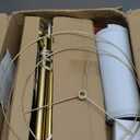 JUNNAI Gold Floor Lamp for Living Room, Tall Standing Lamp 55-65" Adjustable Modern Brass Floor Lamps for Bedroom Reading Office Kids 3 Color Lights Corner Night Stand (9W LED Bulb, White Shade)