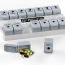 Weekly Pill Organizer with Alarms System, Removable Silicone Pill Box 7 Day 2 Time, Large Size Pill Case for Home and Travel, Secure Magnetic Base, Waterproof & Moisture Resistant (Gray)