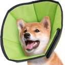 Soft Dog Cone After Surgery: Comfortable Dog Cones Collar for Stop Licking Biting - Adjustable Elizabethan Collar for Dogs fit for Small Medium Large Dogs (Green, M (Neck:9"-11.8"))