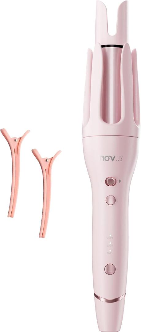 NOVUS Curling Iron Hair Crimper Waver - 1.4 Inch Rovy Wave Curling Iron with Anti-Scald Hair Crimper, Ionic Deep Waver Hair Curler Tool with Ceramic 2 Barrel for Women, 30 Min Auto Shut Off