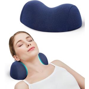 ComfortLife Small Neck Stretcher Pillow for Pain Relief, Medium Soft Cervical Traction Device Neck Mild Support Pillow Foam Cervical Neck Pillow for Tension Muscle Relax Relief (Dark Blue)