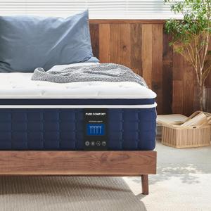 Coolvie Full Size Mattress, 12 Inch Medium Feel Full Mattress in a Box, Hybrid Construction Individual Pocket Springs with Memory Foam, Cooler Sleep with Pressure Relief and Support (Bluewhite)