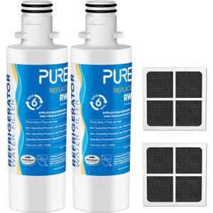 PUREPLUS ADQ747935 Replacement for LG LT1000P MDJ64844601 Kenmore Elite 9980 LT1000, LT1000PC, ADQ74793501 LMXS28626S, LMXS30796S Refrigerator Water and LT120F Air Filter, Model: RWF4700AC, 2Pack