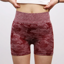 Summer Outdoor Shorts for Women Camouflage Seamless Sense Waist Closing Lifting High Waist Fitness Pants Peach Beauty Sports Yoga Pants Size M