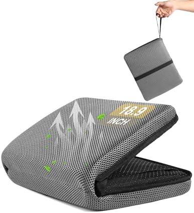 Airplane Seat Cushion Portable Travel Cushion for Comfort Foldable Stadium Pad with Breathable Fabric Seat Pad Perfect for Long Flights, Office, Bleacher, Camping