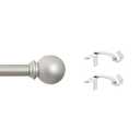 Kenney Chelsea Curtain Rod (48-86") and Fast Fit Curtain Rod Brackets, Brushed Nickel