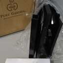 Lattice Design Planter Box 2-Pack  14.75-Inch Decorative Outdoor Flower or Plant Pots  Front Porch, Patio, and Garden Decor by Pure Garden (Black)