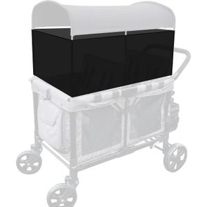 4-Sided Breathable Sunshade Fence Canopy Compatible for Wonderfold W4/W2 Wagon Stroller,Lightweight Cotton Sunshade Net (Black)