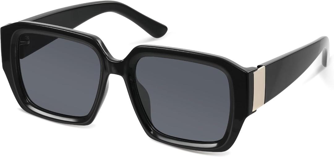 Oversized Square Sunglasses for Women Black Classic Square Sunglasses for Women Ladies Big Sun Glasses Vacation