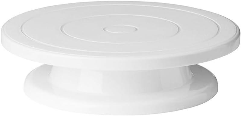 Cake Stand, 11 Inch Rotating Cake Turntable, Turns Smoothly Revolving Baking Supplies Cake Turntable for Baking Cupcake Cookie Muffin (White)