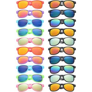 20 Pairs Bulk Mirror Sunglasses for Adult Retro 70s 90s Cheap Glasses for Party Supplies