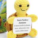 2 x Lenoka Crochet/Cute Mini Emotional Support Turtle Handmade Gift - Perfect Emotional Support Gifts for Friends, Students, and Women; A Funny, Cheap, and Unique Surprise Gifts (Brown)