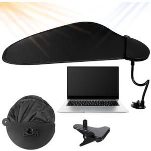 Cubicle Shade & Desk Shade Adjustable Cubicle Light Shield to Block Overhead Light & Glare Portable Office with Suction Cup Clamp for Laptop, Monitor or Outdoor Use