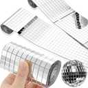 5000 Pcs Disco Mirror Tiles 10 x 10 mm Self Adhesive Disco Ball Tiles Sheet Silver Mirror Glass Square Mosaic Tiles Sticker for Vases DIY Craft Home Indoor Outdoor Decoration