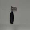 Poodle Dematting Fur Rake Comb Brush for Dogs and Cats - Long 2.5" Steel Safety Blades Metal Comb for Detangling Matted or Knotted Undercoat Hair (Black)