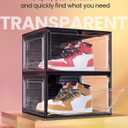 SONGMICS Shoe Boxes Set of 8, Stackable Shoe Organizers with Doors, 13 x 11.2 x 7.6 Inches, Fits Shoes up to US Size 12, Black and Transparent White ULSP508B01