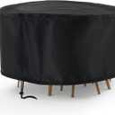 Onlyme Patio Table and Chairs Cover Round, Outdoor Durable and Waterproof Furniture Set Covers, 90 inch