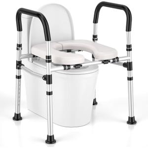 Toilet Seat Riser for Seniors, Raised Toilet Seat with Handles - FSA/HSA Eligible, Adjustable Height & Width, Supports 400 lbs - Universal Fit for Elderly, Handicap, Post-Surgery & Pregnancy