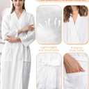 Panitay Women's Waffle Knit Robes Thin Spa Bath Robe Bulk Hotel Lightweight Commercial Soft for House Shower Party
