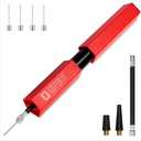 SPORTBIT Ball Pump for Sports Balls - Push & Pull Inflating System - Hand Pump for All Exercise Balls - Volleyball Pump, Basketball Inflator, Football & Soccer Ball Air Pump - Goes with 5 Needles Set (Full Red)
