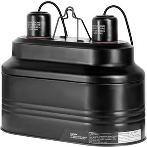 Simple Deluxe Dual Reptile Light Fixture 160W, Reflector Dome Heat/UVB Lamp Cap, for Small Animal Terrarium and Tortoise Habitat