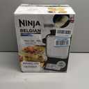 Ninja Belgian Waffle Maker Pro | Vertical Design | 5 Shade Settings with Precision-Pour Cup & Chef-curated Recipe Guide | Black & Silver | BW1001
