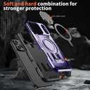 Designed for iPhone 17 Pro Max Case, Full Camera Protection, Built-in Invisible Kickstand, Heavy Duty Rugged Case with Dual-Layer Shockproof, Wireless Charging Compatible (Purple)