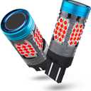 CANBUS 7443 LED Bulb Red With Built-in Resistor CANBUS Ready for Brake Light 7443R W21W 7440 LED Tail Light Bulb Error Free,7444A LED Bulb Replacement for Rear Turn Signal Lights(2pcs)