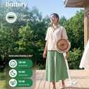 SwitchBot Smart Pedestal Fan, Rechargeable Oscillating Standing Fan for Bedroom, Corded & Cordless, Adjustable Height Floor & Desk Fan, 22dB, Remote & App, Works with Alexa,Google Home,HomeKit,Matter