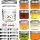 Mini Mason Jars, 8 Pack 4oz Glass Mason Jar with Regular Lids, Small Canning Jar, Ideal for Jelly, Jam, Honey, Dessert, Spice, Wedding Favor, Candles