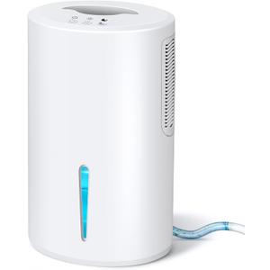 Gocheer Dehumidifiers for Home for Room,800 sq ft Dehumidifier with Drain Hose for Basement,68 OZ Small Dehumidifier for Bedroom Bathroom RV Closet with Auto Shut Off,7 Colors LED Light,Sleep Model (Blue)