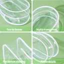 2 x Clear Figure Display Bag with Keychain for Doll, Positive Doll Storage Bag, Pouch Keychain Charms for Collectibles (with Zipper- Waterproof) Building Block Storage Bag,7.4 * 4.2 inch (White)