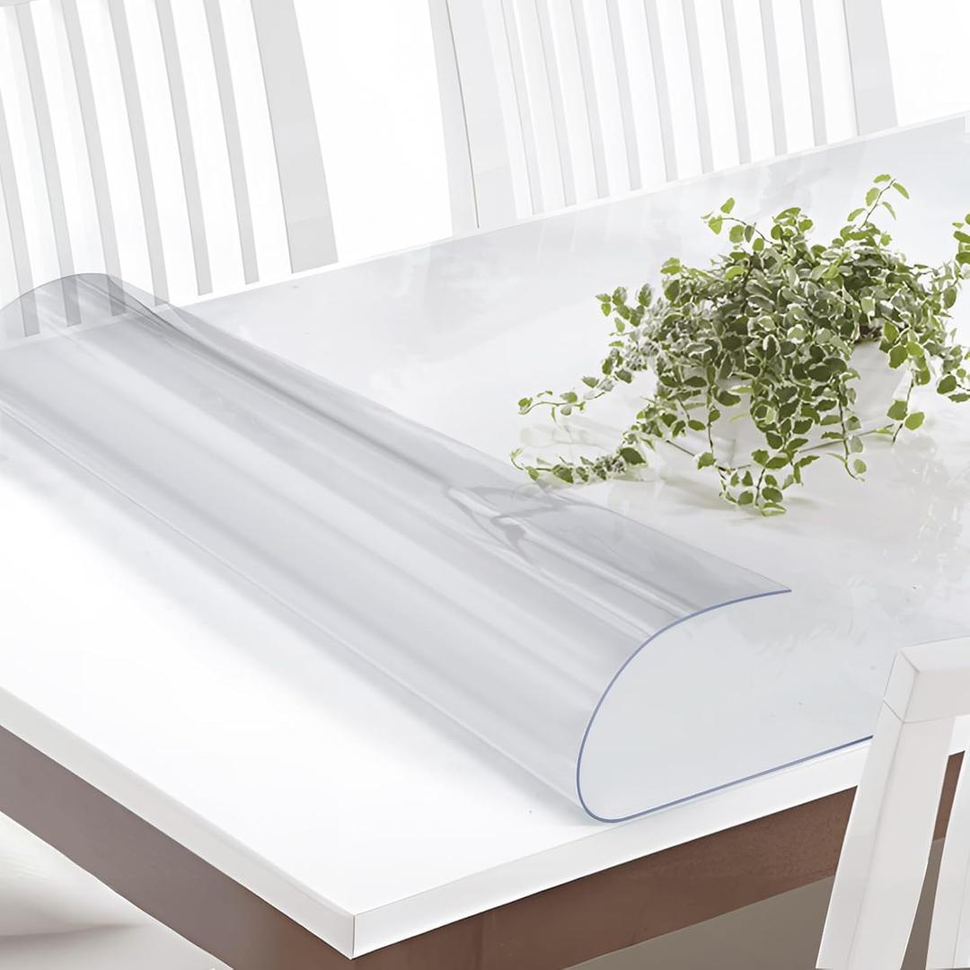 Vicwe 36 x 66 Inch Clear Table Cover Protector,1.5mm Thick Clear Table Protector, Rectangle Waterproof Plastic Table Cover, Scratch Proof and Easy Cleaning for Dining Room Table (36 x 66 Inches, Clear 1.5mm)