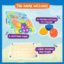 Nene Toys Wooden Color Matching Puzzle for Toddlers 2+ Years Montessori Pegboard Button Game with Wooden Nails & Cards Educational Toy for 2 3 Year Old Boys Girls Fine Motor Skill Learning
