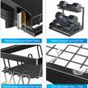 Under Sink Organizer, 2 Tier L-Shaped Bathroom Kitchen Organizers and Storage, Pull Out Sink Cabinet Drawer Shelf Pantry Organizer and Storage, Black