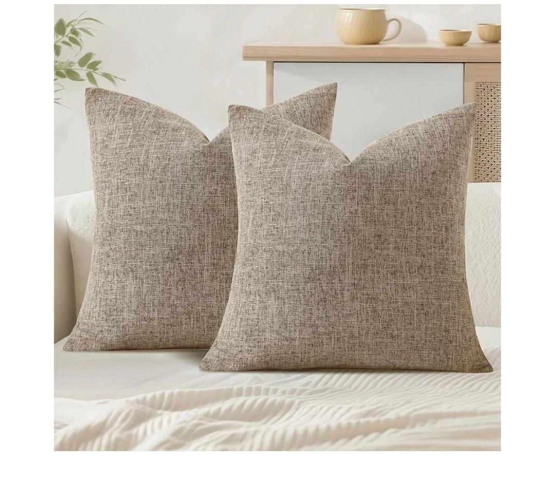 JIUZHEN 20x20 Inch Khaki Faux Linen Pillow Covers Set of 2, Earth Tone Neutral Cushion Covers for Living Room Bed, Washed Texture Zipper Closure JIUZHEN 20x20 Inch Khaki Faux Linen Pillow Covers Set of 2, Earth Tone Neutral Cushion Covers for Living Room Bed, Washed Texture Zipper Closure