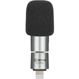 BOYA BY-P4D iPhone Microphone iOS Mini Phone Mic with Lightning Port for iPhone/iPad/iPod Foldable External Microphone with Wind Foam for YouTube,Vlogging,Live Stream,Video Record