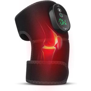 Cordless Heated Knee Brace for Pain Relief, Rechargeable Heating Knee Brace Shoulder Brace Support with 6 Heating Levels & 3 Timer,3 in 1 Heated Knee Pad for Shoulder Elbow
