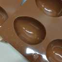 8-Cavity Easter Egg Shape Silicone Molds, 2Pcs Food-grade Baking Supplies for DIY Cake Decoration, Chocolate, Candy, Jello, Pastry, Muffin, Bread, Ice Cube (Chocolate)