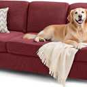 SUBRTEX 7 Pieces Stretch Sofa Slipcover Sets Couch Cover Sets Backrest Cushion Covers Furniture Protector Collection Set for Oversize Sofa Loveseat Chair Slip Covers(Large, Wine)