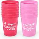 Nefelibata 12Pcs Galentine's Day Cups 16oz Galentines Day Decorations Girl Female Friend Valentine's Day Party Plastic Cup Gift Wrap Idea Ladies Celebration Party Favor Supplies