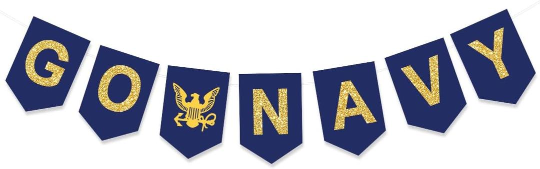 US Go Navy Party Decorations Banner Blue Glitter America Military Going Away Party Decoration US Go Navy Party Decorations Banner Blue Glitter America Military Going Away Party Decoration