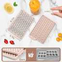 WIBIMEN Mini Ice Cube Trays, 0.55 Tiny Pebble Ice for Iced Coffee & Cocktails, Fast Chill, Easy Twist Release, Stackable with Lid & Storage Bin (4 Pack, Pink)