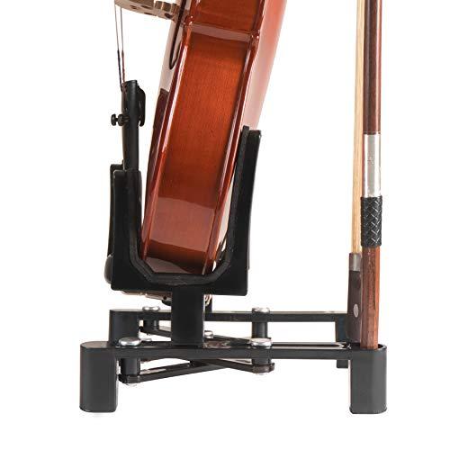WESOLO Violin Stand Musical Instrument Stand with Bow Holder for Violin,Portable and Foldable (Black)