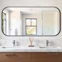 Bathroom Mirror for Wall, Large Bathroom Vanity Mirror for Over Sink 30 x 60, Black HD Reflection Shatterproof Mirror for Living Room Bedroom Entryway, Metal Frame Rectangular Shape