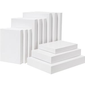 Mefleet 12 Pack Gift Boxes with Lids Assorted Sizes Small to Large 3 Different Sizes Shirt Box for Wrapping Christmas Presents, Holidays, Birthday Gift White