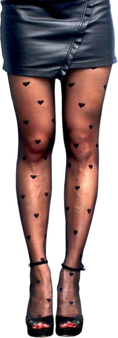 Millennials In Motion Heart Polka Dot Tights Patterned Cupid Sheer Stockings Valentines Tights Gothic Lolita Pastel Goth Fairycore Grunge Kawaii Cosplay Y2K Alt Pantyhose for Women