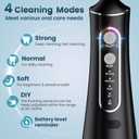 Water Flosser for Teeth Cordless: 300ML Cordless Oral Irrigator with DIY Pressure for Braces and Family, 4 Modes & 5 Jet Tips, 30-Day Battery, IPX7 Waterproof Dental Flosser for Daily Oral Care Travel