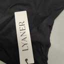 LYANER Women's Ribbed Knit Tee Slim Fit Scoop Neck Short Sleeve Top for Basic Casual T-Shirt Solid Black X-Small